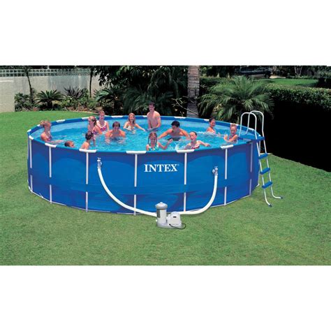 Intex 18 X 48 Round Metal Frame Pool Package Sears