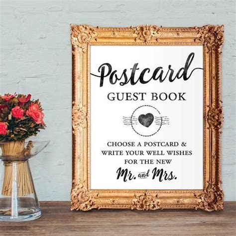Postcard Guest Book Post Card Wedding Guest Book Choose A Etsy
