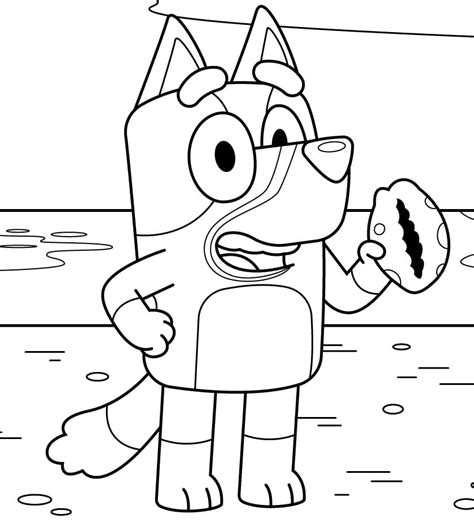 Bluey On The Beach Coloring Page Free Printable Coloring Pages For Kids