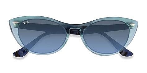 ray ban rb4314n nina cat eye clear green frame sunglasses for women eyebuydirect