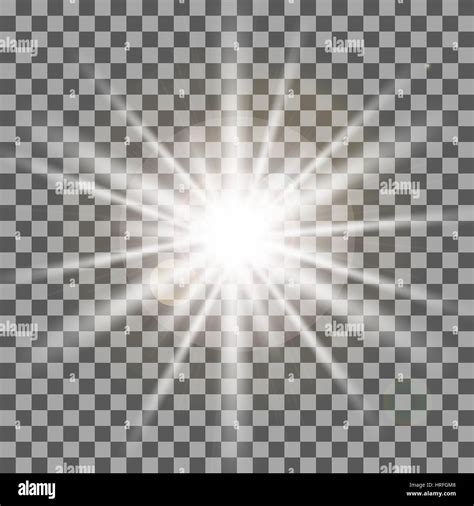 White Rays Light Effect Isolated On Transparent Background Vector