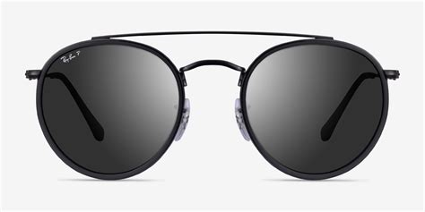 Ray Ban Rb3647n Round Aviator Black Frame Prescription Sunglasses