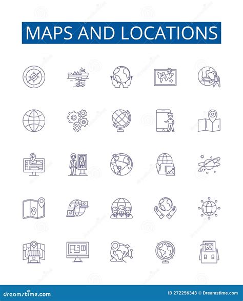 Maps And Locations Line Icons Signs Set Design Collection Of Maps