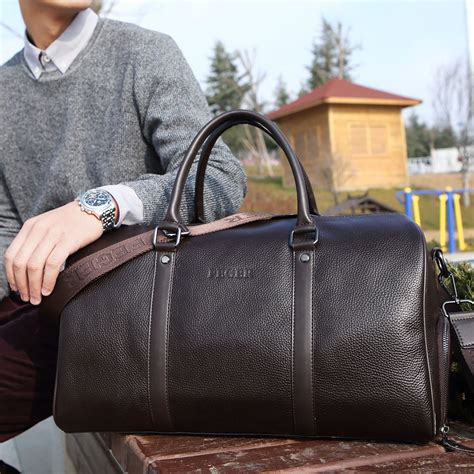 Mens Leather Duffle Travel Bags Iucn Water