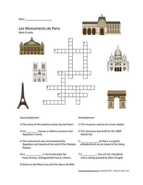 St Patricks Day Crossword Puzzle High School French Activities French