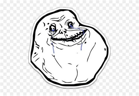 Forever Alone Meme Shaped Sticker Forever Alone Meme Hd Png Download
