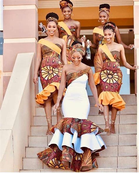 African Print Bridesmaids Dresses Wedding Dress Lobola Outfits