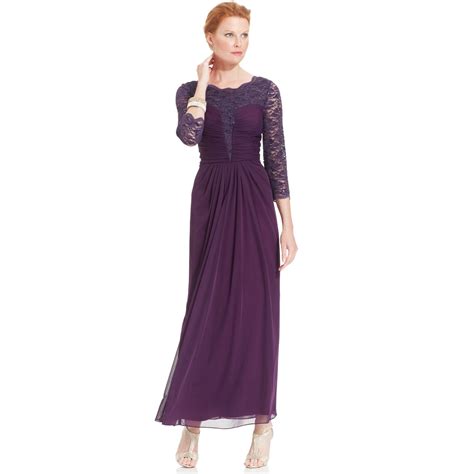 Lyst Alex Evenings Sequined Lace And Chiffon Gown In Purple Save 6