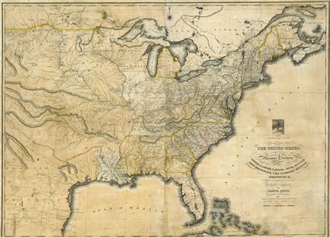 A New And Correct Map Of The United States By Samuel Lewis 1819 Map