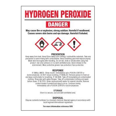 Hydrogen Peroxide Ghs Chemical Labels Seton Canada