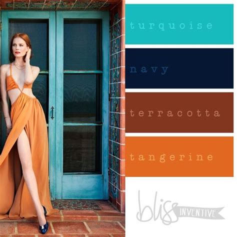 Beautiful Combination Turquoise Navy Terracotta And