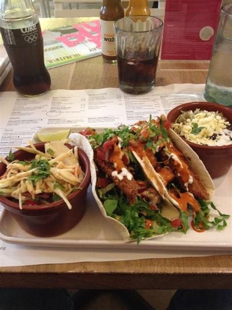 The baja fish tacos were so light! Wahaca Mexican Restaurant and Taco Place 80 Wardour St ...