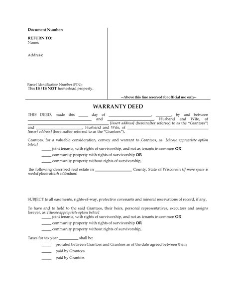 Wisconsin Warranty Deed For Joint Ownership Legal Forms