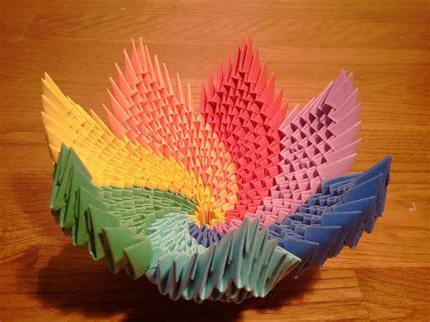How To Make 3d Origami Rainbow Spiral Bowl Origami Design Origami