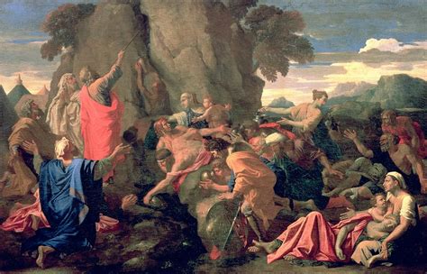 Moses Striking Water From The Rock Painting By Nicolas Poussin