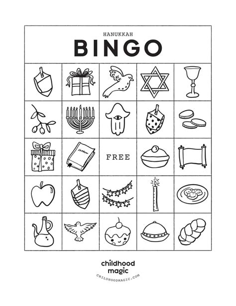 Hanukkah Bingo A Free Printable Game Childhood Magic