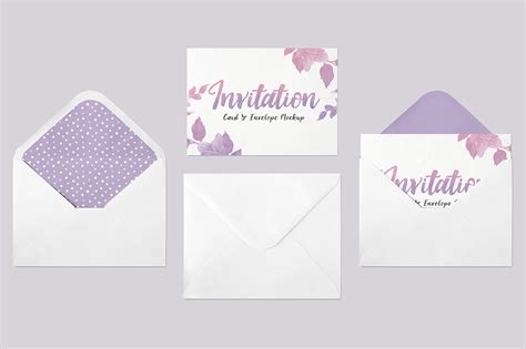 Invitation Card And Envelope Mockup ~ Print Mockups ~ Creative Market