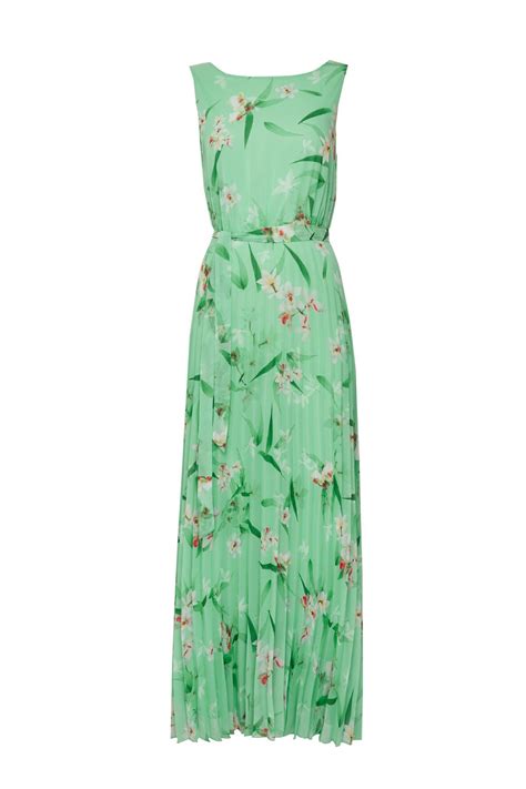 Mint Green Floral Pleated Maxi Dress Wallis Long Sleeve Floral Maxi