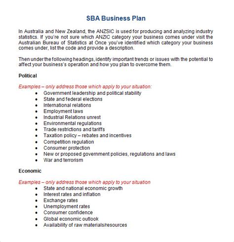 Free 8 Sample Sba Business Plan Templates In Pdf Ms Word