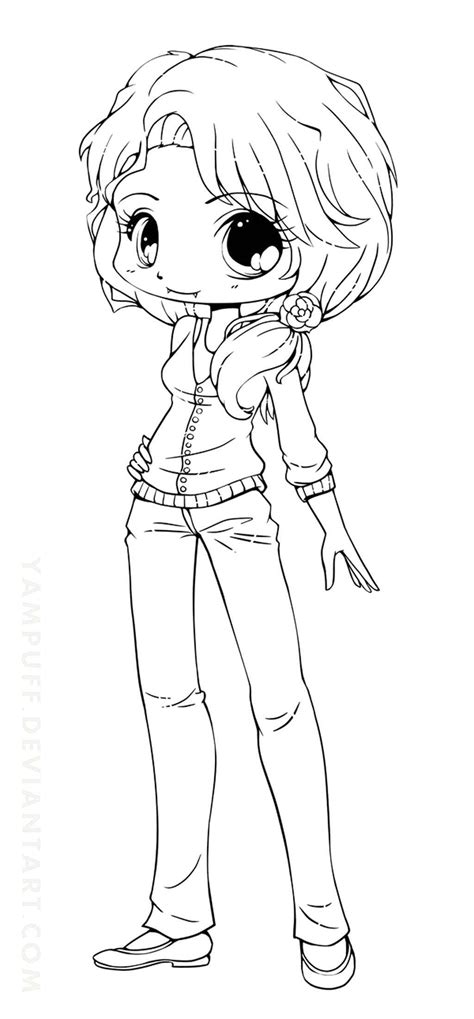 Cute Girl Coloring Pages Chibi Anime Girl Coloring Pages