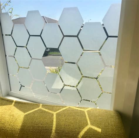 Honeycomb Frosted Window Film Hexagon Window Decal Geometric Etsy
