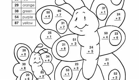 2-Digit Addition Coloring Worksheets (With images) | Addition coloring