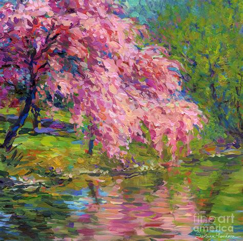 Blossoming Trees Landscape Painting By Svetlana Novikova Pixels
