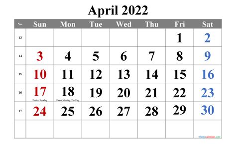 April 2022 Editable Calendar With Holidays Free Printable April 2022