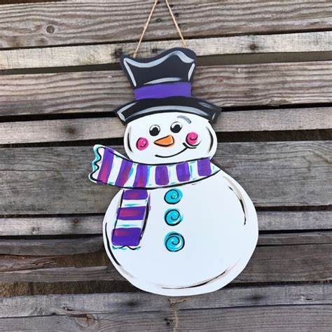 Crafters Square Pack Of 8 Snowman Wood Cutouts Diy Ornament Craft