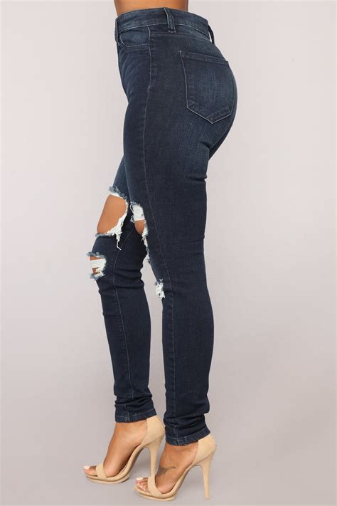 Aubrey High Rise Distressed Jeans Dark Denim Fashion Nova Jeans