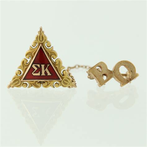 Sigma Kappa Sorority Badge 10k Yellow Gold Pin Beta Omega Ebay