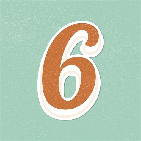 Free Royalty Image About Retro Six 6 Vintage Font Number Bold