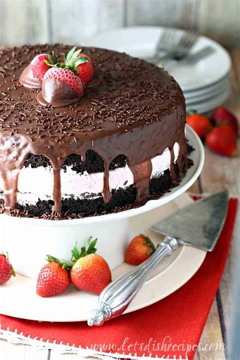 Chocolate Covered Strawberry Ice Cream Cake — Lets Dish Recipes