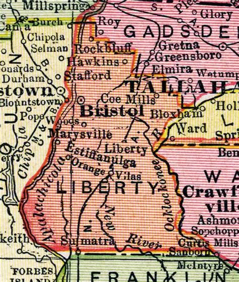 Map Of Liberty County Florida 1917