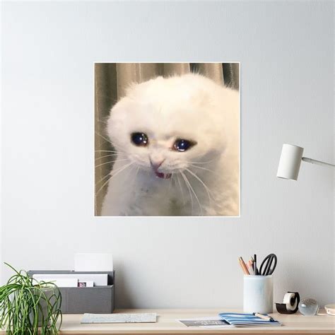 Crying Cat Meme Poster By Cherrygloss Cat Memes Memes Poster