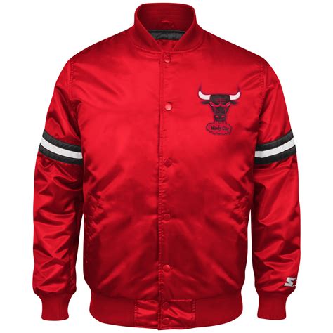 Men's Chicago Bulls Red Throwback Satin Starter Jacket by G-III. Starter. Starter Jacket 