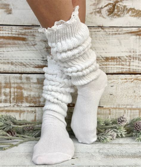 Super Thick Cotton Lace Slouch Socks Women Hooter S Style Etsy