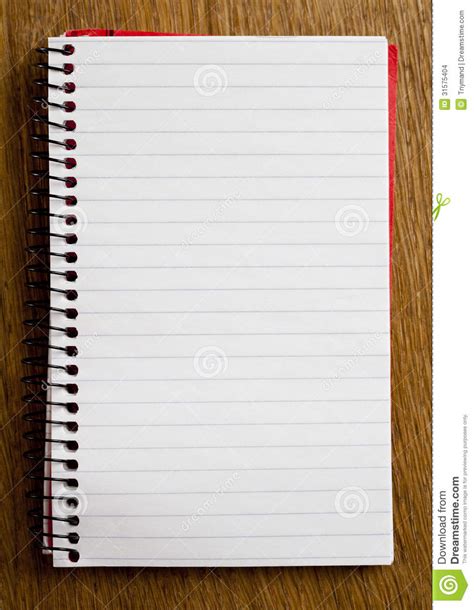 Empty Lined Paper Book Stock Photo Image Of Handwritten 31575404