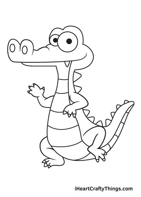 Alligator Drawing How To Draw An Alligator Step By Step