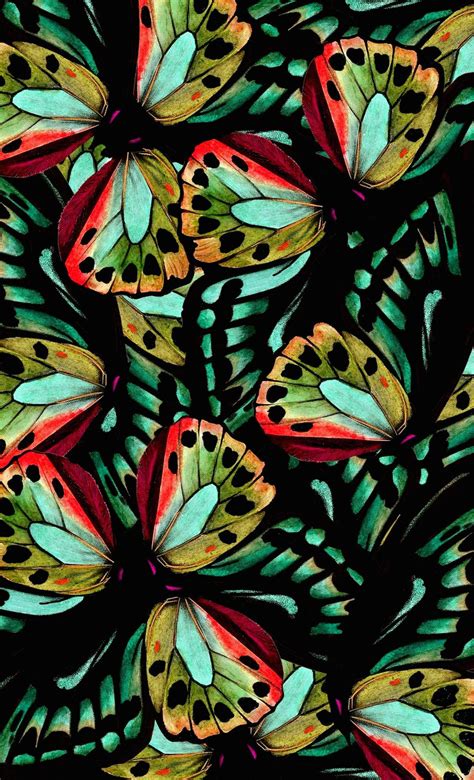 Spring Butterflies On Behance Motifs Textiles Textile Patterns Pretty