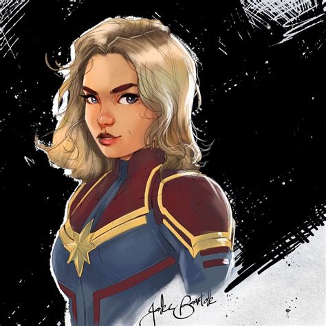 A Drawing Of Captain Marvel Is Shown In This Image It Looks Like She