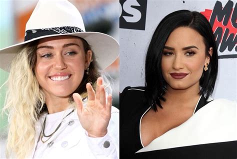 Demi Lovato And Miley Cyrus Joke That Theyre Friends Because Theyre