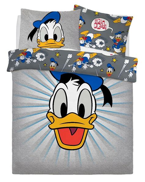 Disney Donald Duck Panel Double Bed Duvet Quilt Cover Set 5056242728443