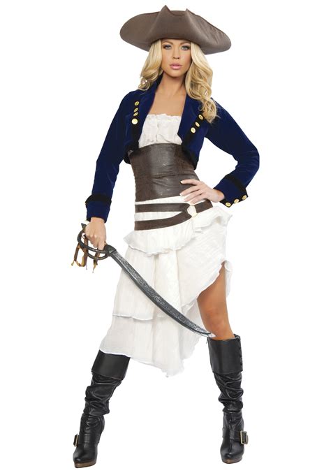 Womens Colonial Pirate Deluxe Costume Womens Sexy Pirate