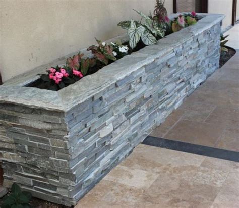 Hardscaping With Natural Stone Stone Planters Brick Planter