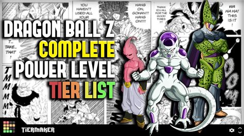 Dragon Ball Z Power Levels Tier The Complete List Youtube