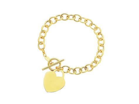 Toggle Heart Bracelet In 14k Yellow Gold Richard Cannon Jewelry