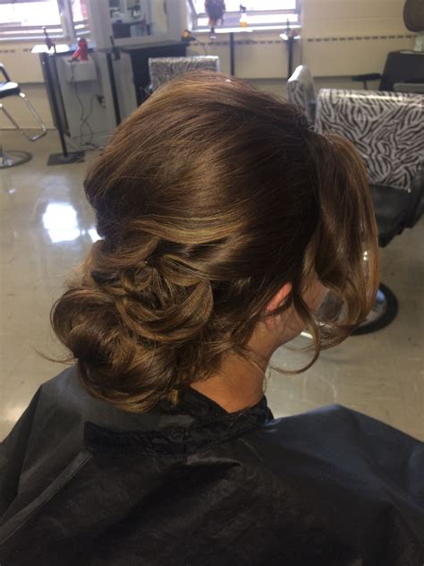 Beautiful Formal Pin Curl Bun With Sleek Pieces Twisted Back Into A