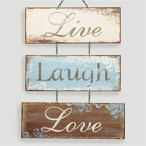 I love how sophisticated these pieces are. Live Love Laugh Metal Sign | World Market