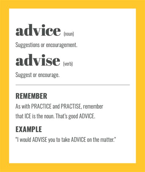 Advise Vs Advice Top Tips To Remember The Difference Sarah Townsend Editorial